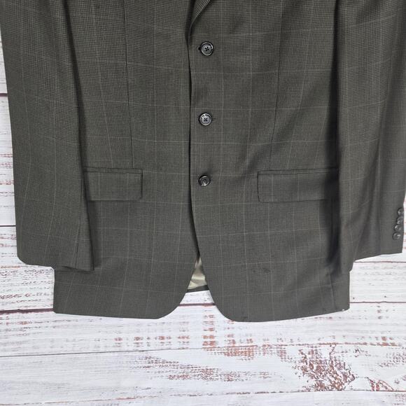 Ralph Lauren Blazer Mens 40 Medium Brown Plaid Wool Cashmere Two Button Jacket - Picture 6 of 16